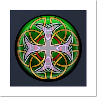 April Shield - Triquetras X 8 with large cross overlay Posters and Art